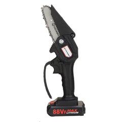 4 Inch 88VF Cordless Electric Chain Saw 1500W One-Hand Saw LED Woodworking Wood Cutter
