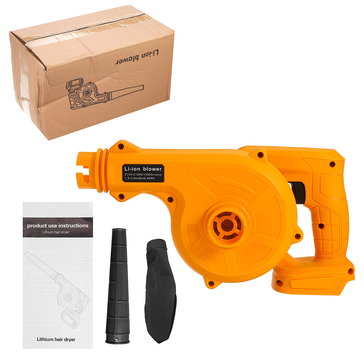 2 in 1 Cordless Electric Air Blower & Suction Dust Remover Leaf Cleaner for Makita 18V Battery