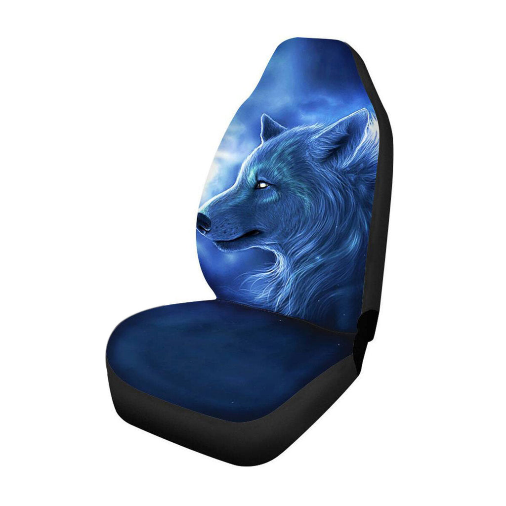 1/2PCS Front Car Seat Cover Protector Wolf printed Non-slip Universal