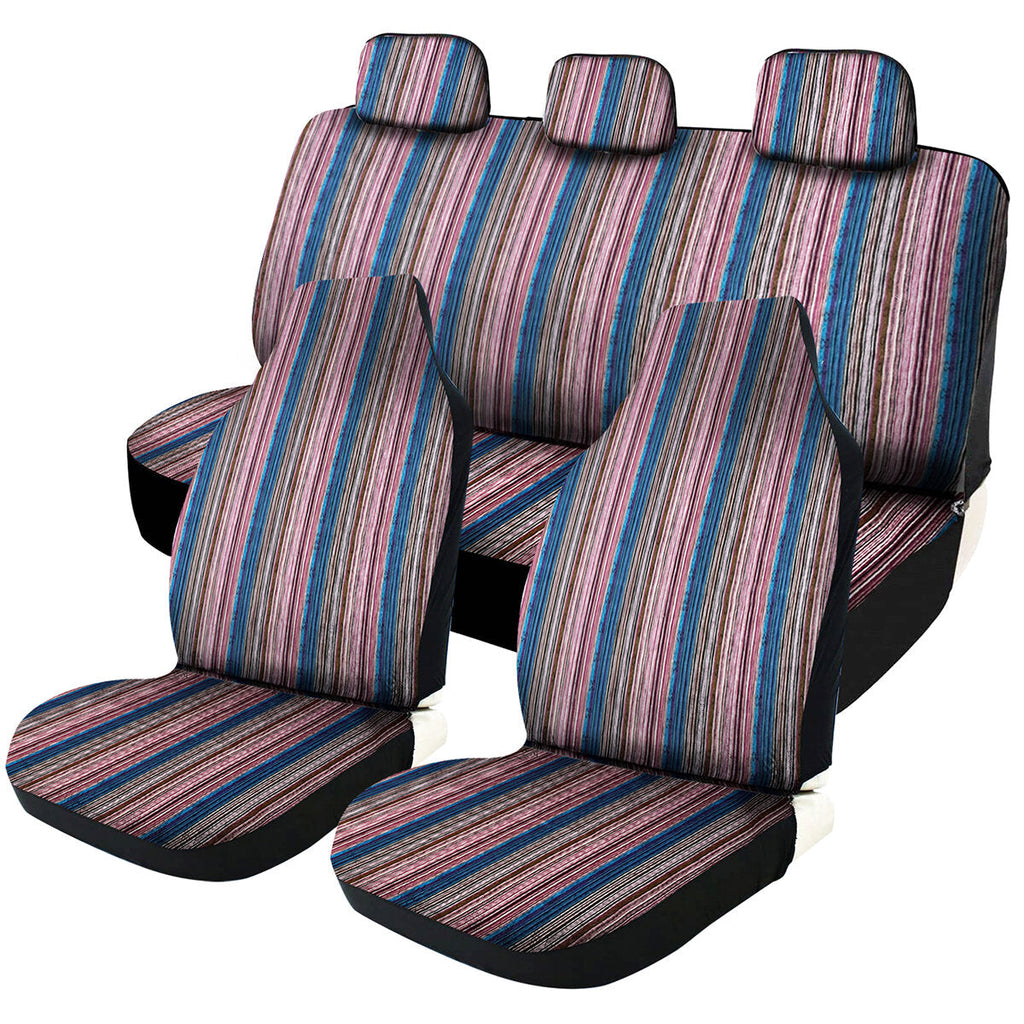 7pcs 5 Seaters Car Seat Covers Protector Cushion Front Rear Linen for Universal Car SUV Trucks