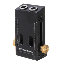 Woodworking Aluminum Alloy Pocket Hole Jig 9mm Carpentry Hole Angle Drill Guide with Step Drill Bit Set