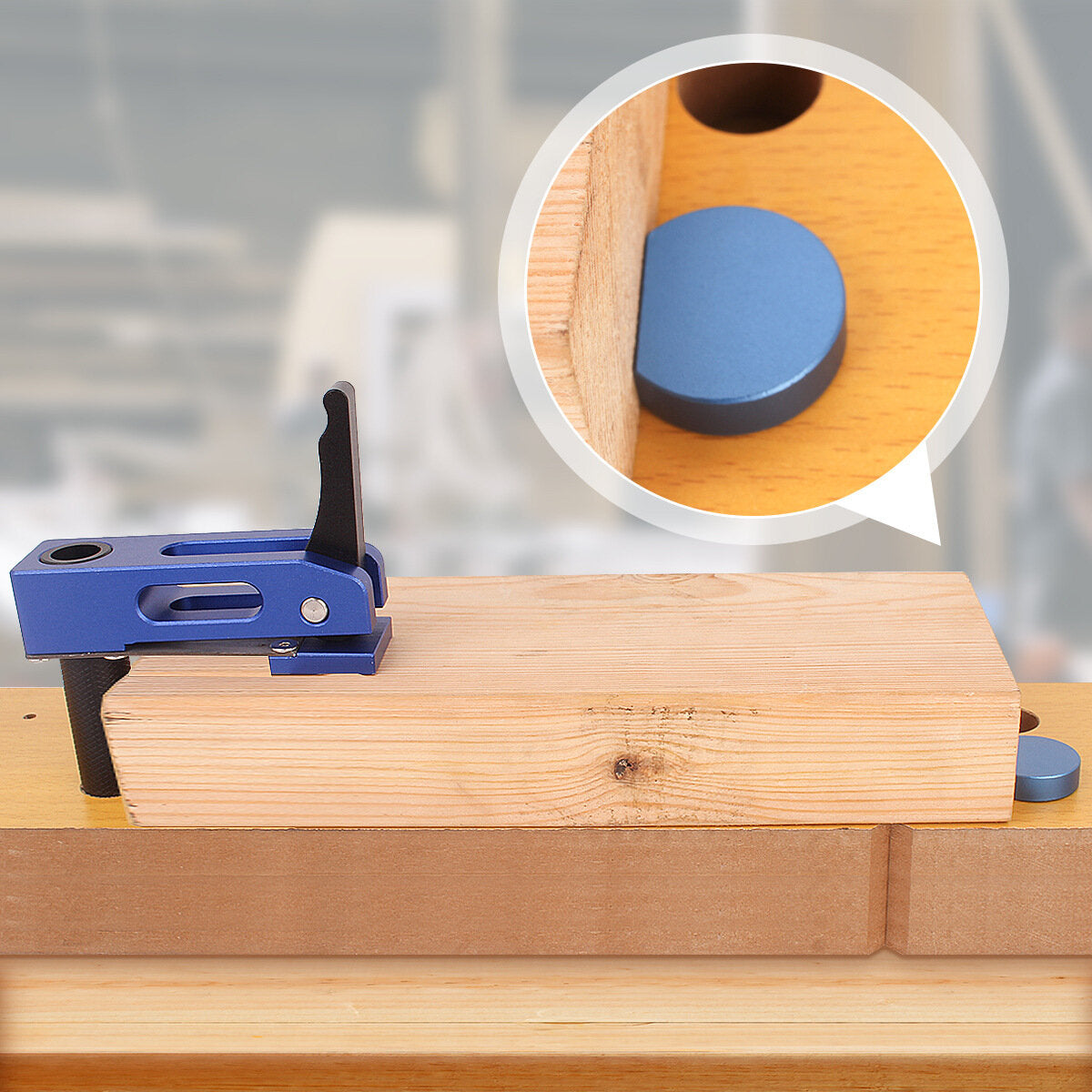 Woodworking Desktop Quick Acting Hold Down Clamp for 20MM Benches - Secure, Versatile, Efficient Tool (Blue/Red)