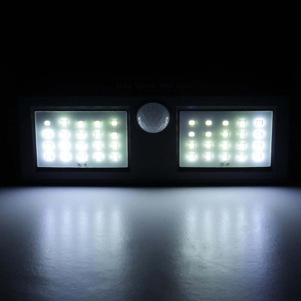 40 LED Solar Powered PIR Motion Sensor Wall Lamp Waterproof Security White Light Garden Outdoor
