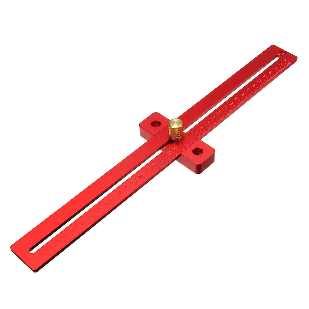 Aluminum Alloy T-Type Hole Ruler 170/270/370mm for Woodworking - Durable Measuring Tool with Clear Scale