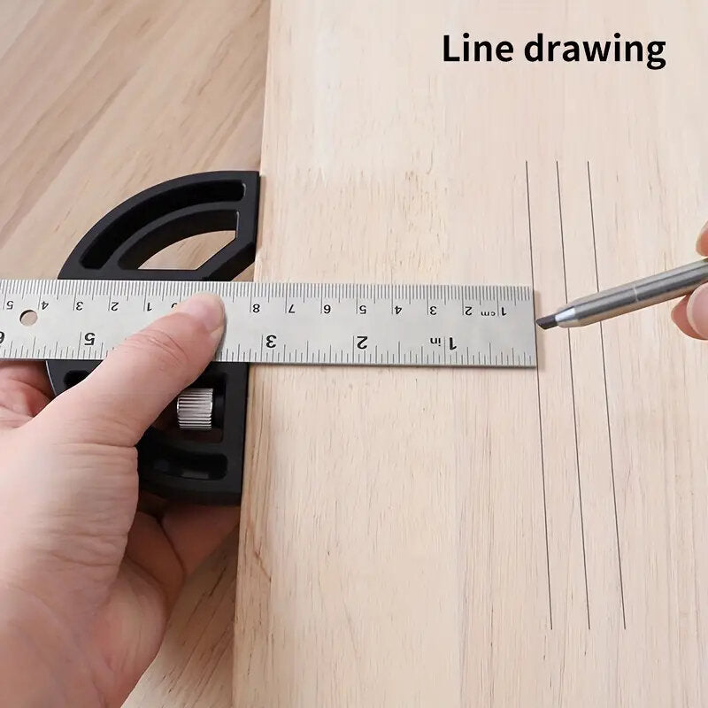 Woodworking Protractor Angle Gauge Ruler Tool - 8" & 12" Aluminum/ABS, Multi-Angle Measurement, Carpenter Essential