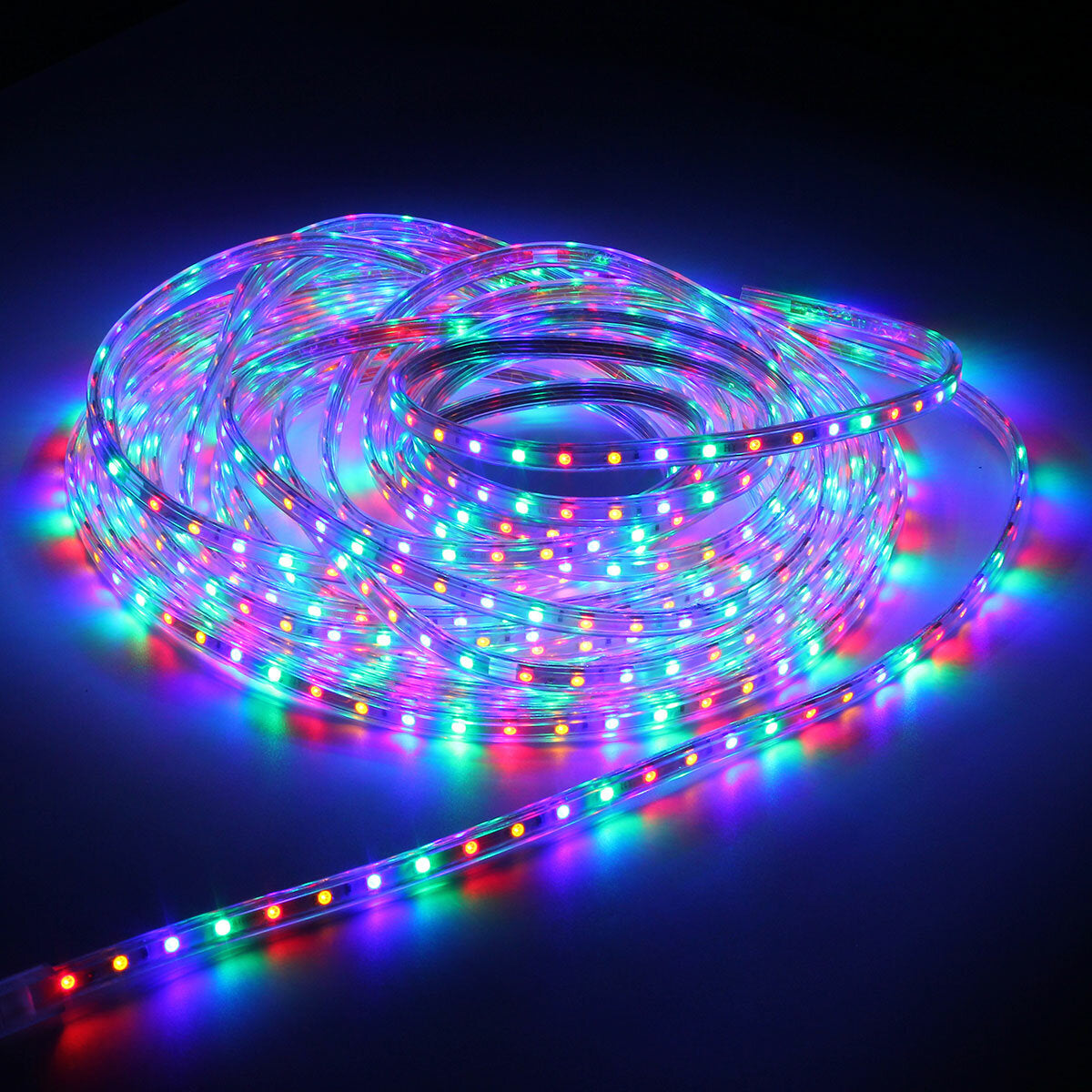 1M Flexible Waterproof 60 LED SMD5050 Strip Light Set with Switch and DC12V Power Adapter