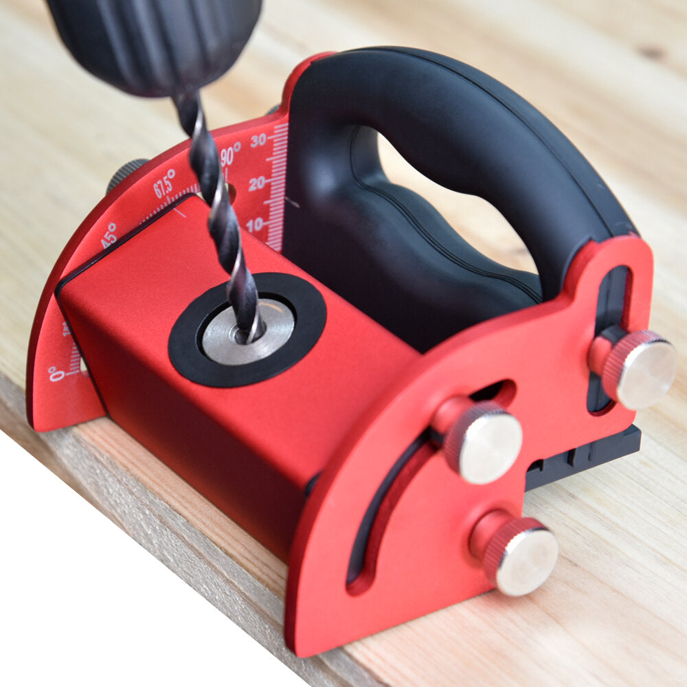 Adjustable Pocket Hole Jig, Aluminum Alloy & Carbon Steel, 0-90° Angle, M6/M8/M10/M12 Drill Sleeves, 1 Piece