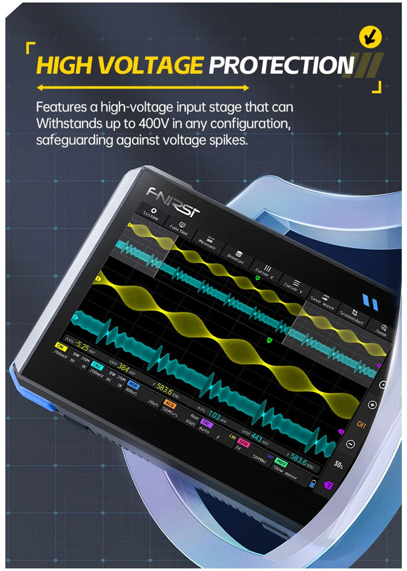 4-IN-1 350MHz 1GSPS Tablet Oscilloscope Signal Generator Spectrum Analyzer Frequency Response Analyzer