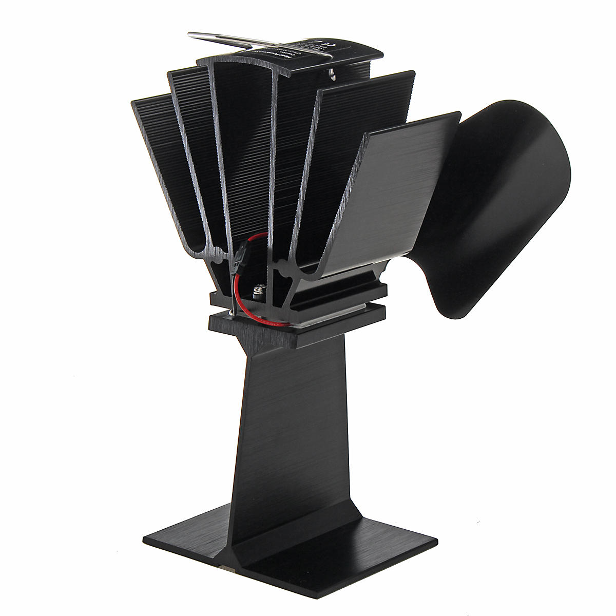 2 Blade Heat Powered Wood Stove Fan Silent Eco-Friendly Fireplace Fan for Wood Log Burner