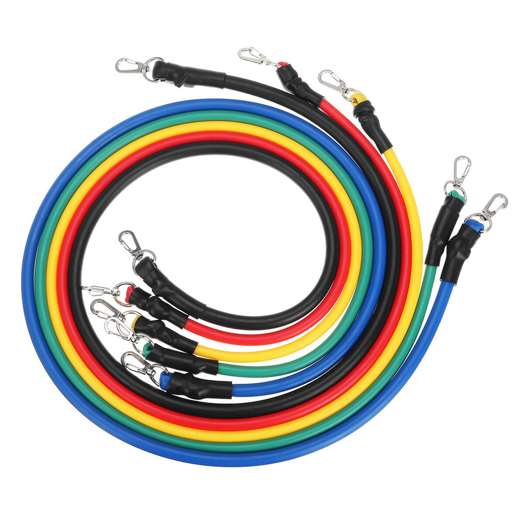 11pcs/set Fitness Resistance Bands Sport Pull Rope Yoga Band Home Gym Exercise Tools