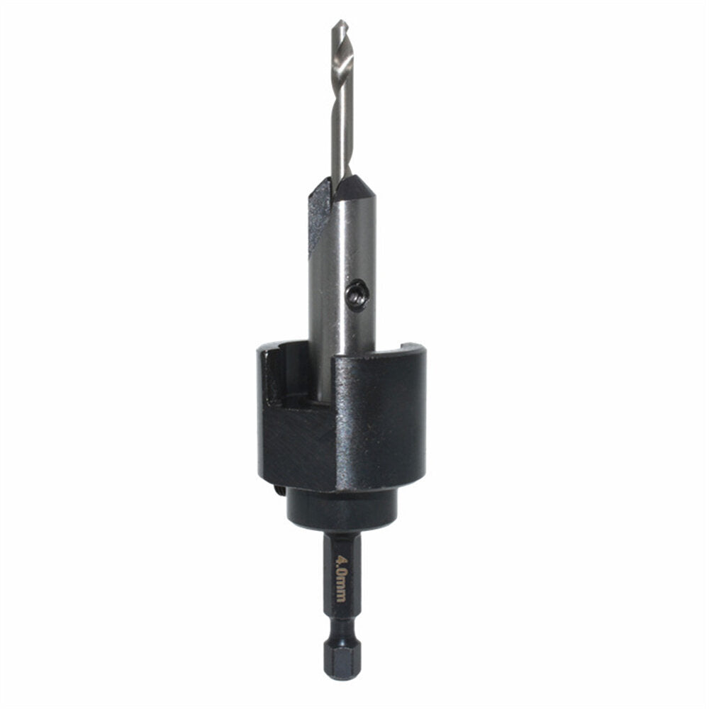 4mm/5mm Countersink Bit Set for Woodworking - Hex Shank Drill Bits with Adjustable Depth & Chamfering Function