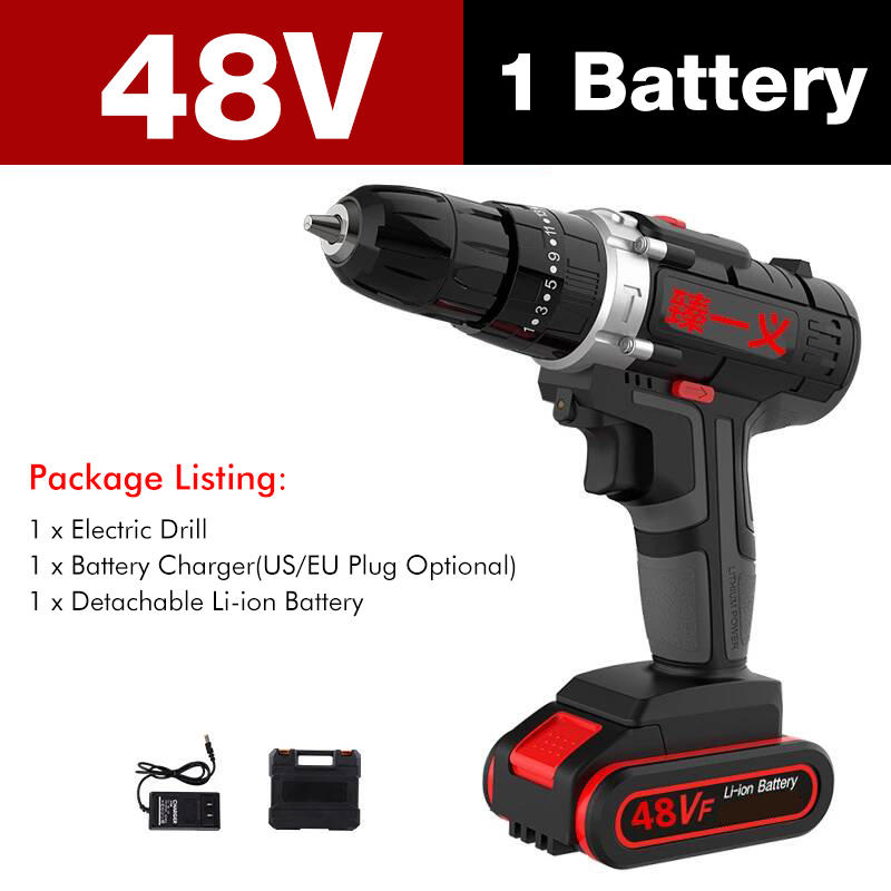 7500mAh 2 Speed Electric Drill 25+3 Torque Power Driver Drills Multi-function Rechargeable Hand Drill
