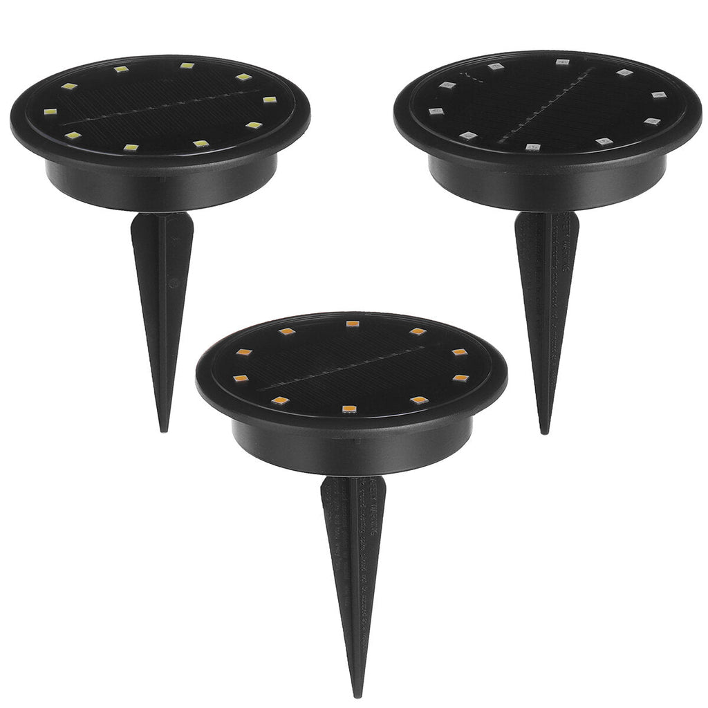 10 LED Solar Lights Under Ground Garden Lawn Deck Path Yard Outdoor Waterproof
