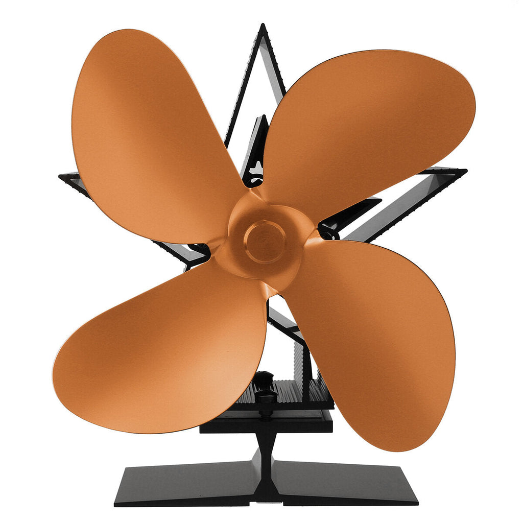 1350RPM 4 Leaves Stove Fan Heat Powered Motor Energy Saving Fireplace EcoFan Kit