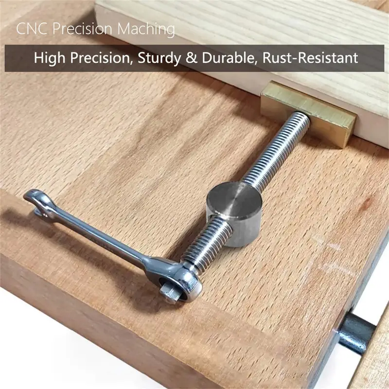 Premium Brass & Stainless Steel Woodworking Vise, 120mm Clamping, 19/20mm Diameter, Extended Design, Lock-Tight Mechanism