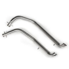 2PCS Chrome Pipes Full Exhaust System + Silencer For Honda STEED VLX400 VLX600