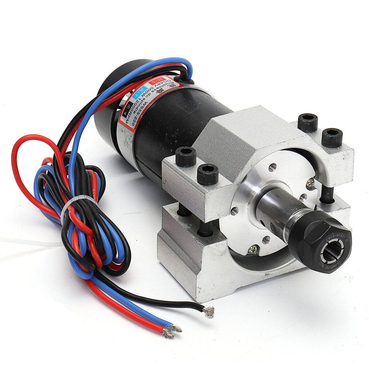 500W Brushless Spindle Motor with Brushless Spindle Driver and Clamp