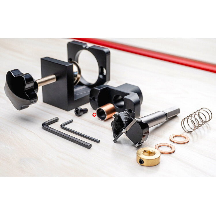 Aluminum Alloy 35mm Hinge Jig with Clamp Forsnter Drill Bit Drilling Guide Kit