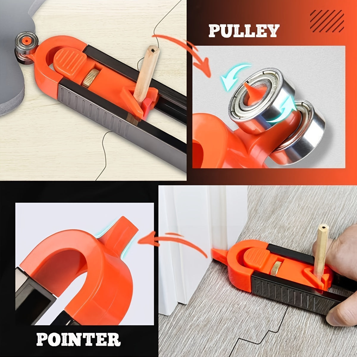 Profile Scribing Ruler Irregular Contour Gauge With Adjustable Lock