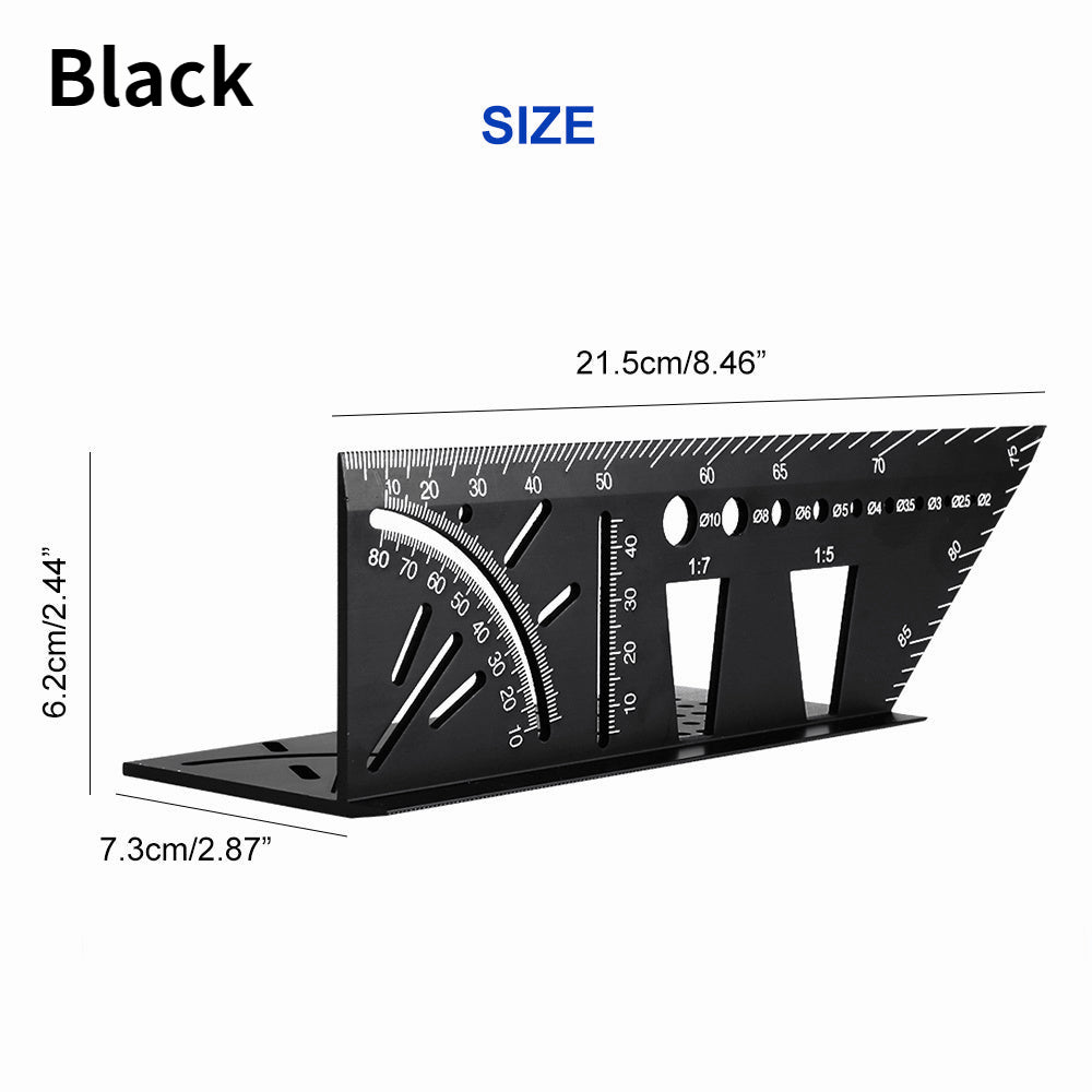 45/90° Foldable Woodworking Scriber Ruler Gauge 3D Mitre Angle Measuring Tool