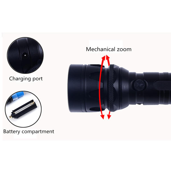4Modes Body Switch Zoomable LED Flashlight 18650/AAA