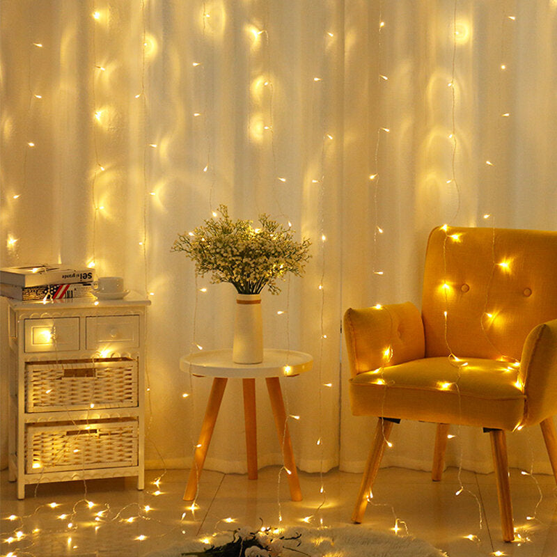 LED Window Curtain Lights for Bedroom Parties Wedding Backdrop Patio and Wall Decorations