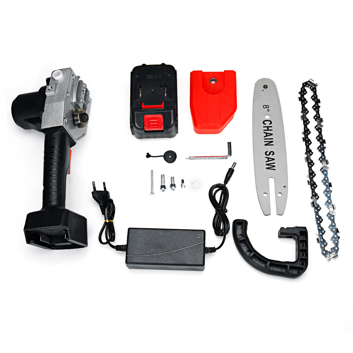 8 Inch 21V Portable Brushless Cordless Electric Chain Saw Handheld Pruning Shears Chainsaw