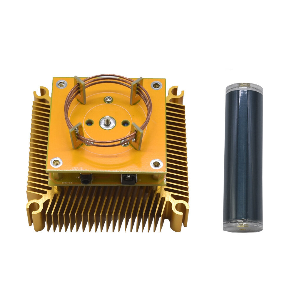 110V-220V Music Tesla Blue Coil Gold Base Finished Product Wireless Transmission Sound Power Model