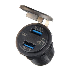 12-24V Touch Switch Fast Charger Socket Voltmeter Dual USB LED Digital Display Voltage