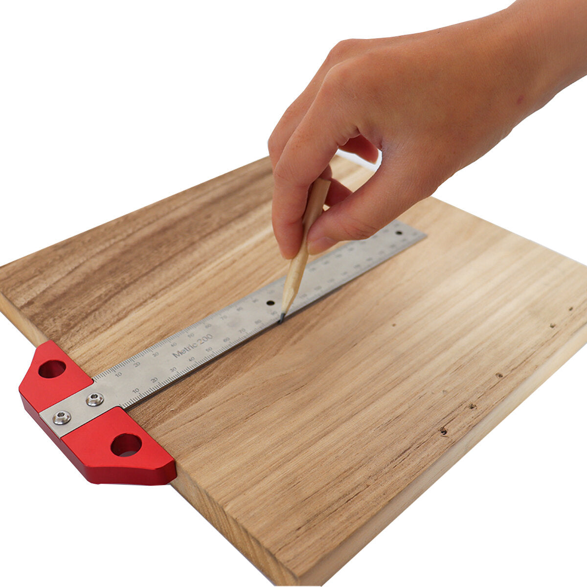 8" T Square Ruler - Durable, Accurate, Dual-Scale Measuring Tool for Woodworking Projects, Compact & Portable