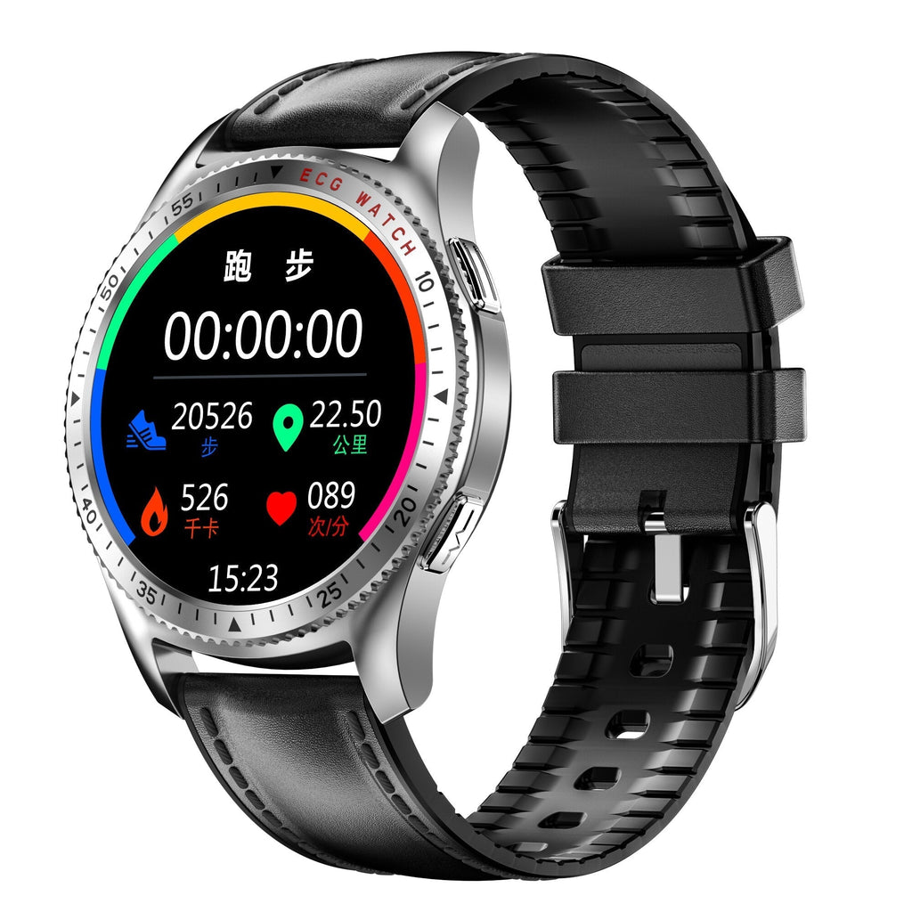1.28 inch Full-Touch Screen ECG+PPG Heart Rate Blood Pressure Oxygen Respiratory Rate Monitor BT Call IP67 Waterproof 250mAh Smart Watch