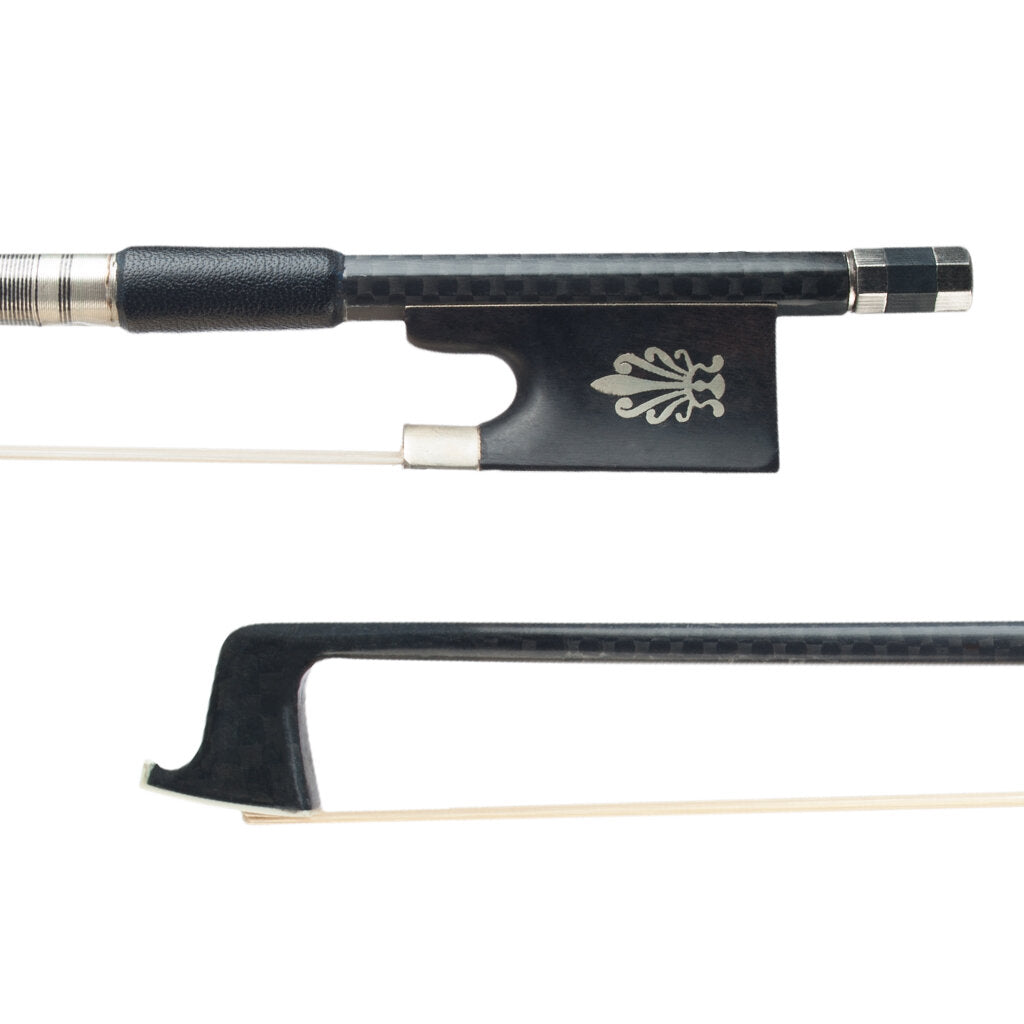 4/4 Violin/Fiddle Bow Grid Carbon Fiber Bow W/ Ebony Frog Round Stick Exquisite Horsehair Well Balance