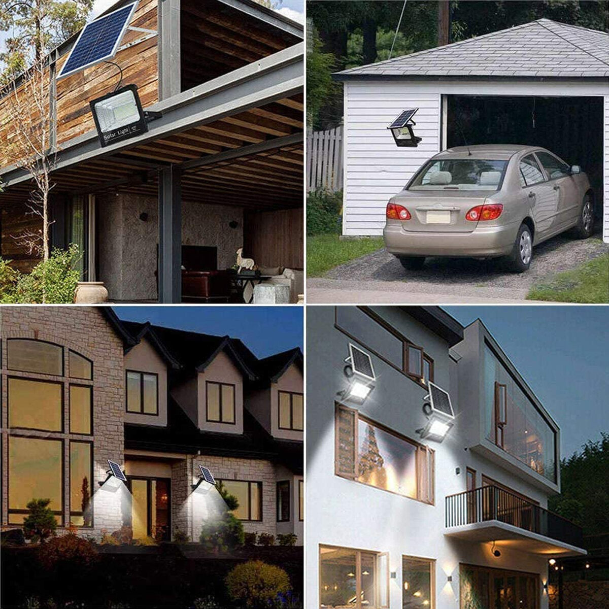 LED Solar Panel Street Light Security Wall Lamp Waterproof Outdoor Garden Path Yard Remote Control