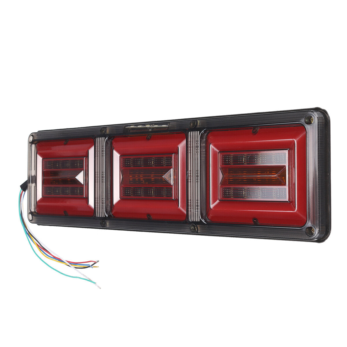 2PCS 24V LED Flow Rear Brake Stop Tail Fog Light Traffic Lamp For Trailer Truck Boat