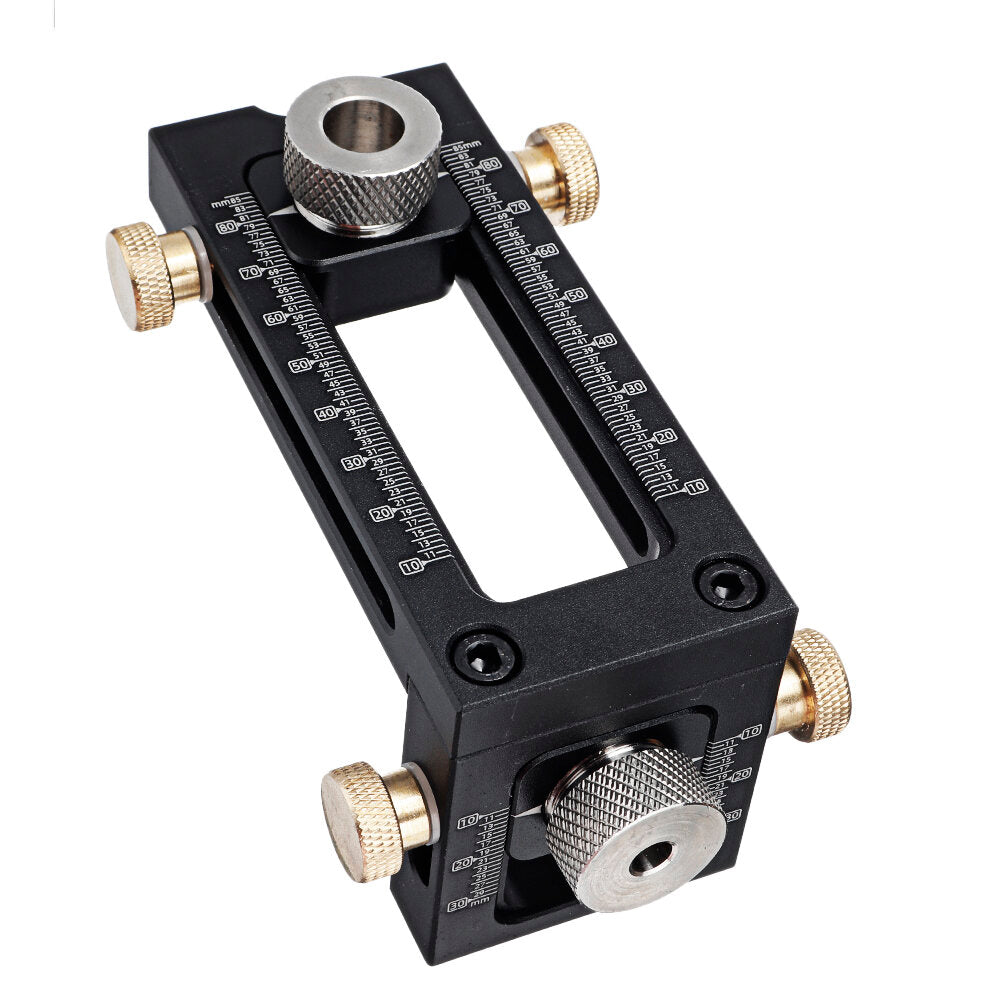 2 In 1 Adjustable Baby Bed Screw Drill Locator Kit with 4 Drill Bushings, Aluminum Alloy, Black/Silver, Precision Guide