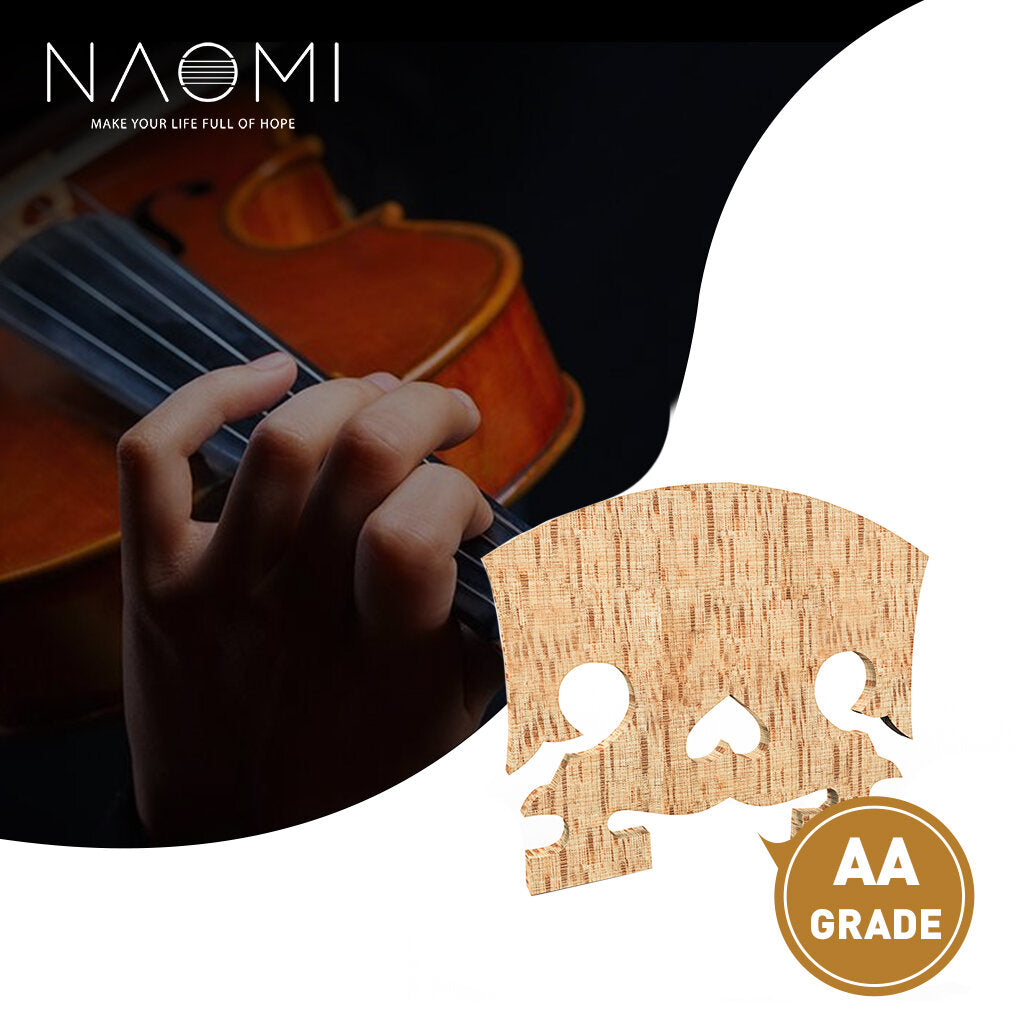 1PC Master AA Grade Snow Flake Like Maple Violin Bridge With E Ebony Inlay Fit For 4/4 Size Violin