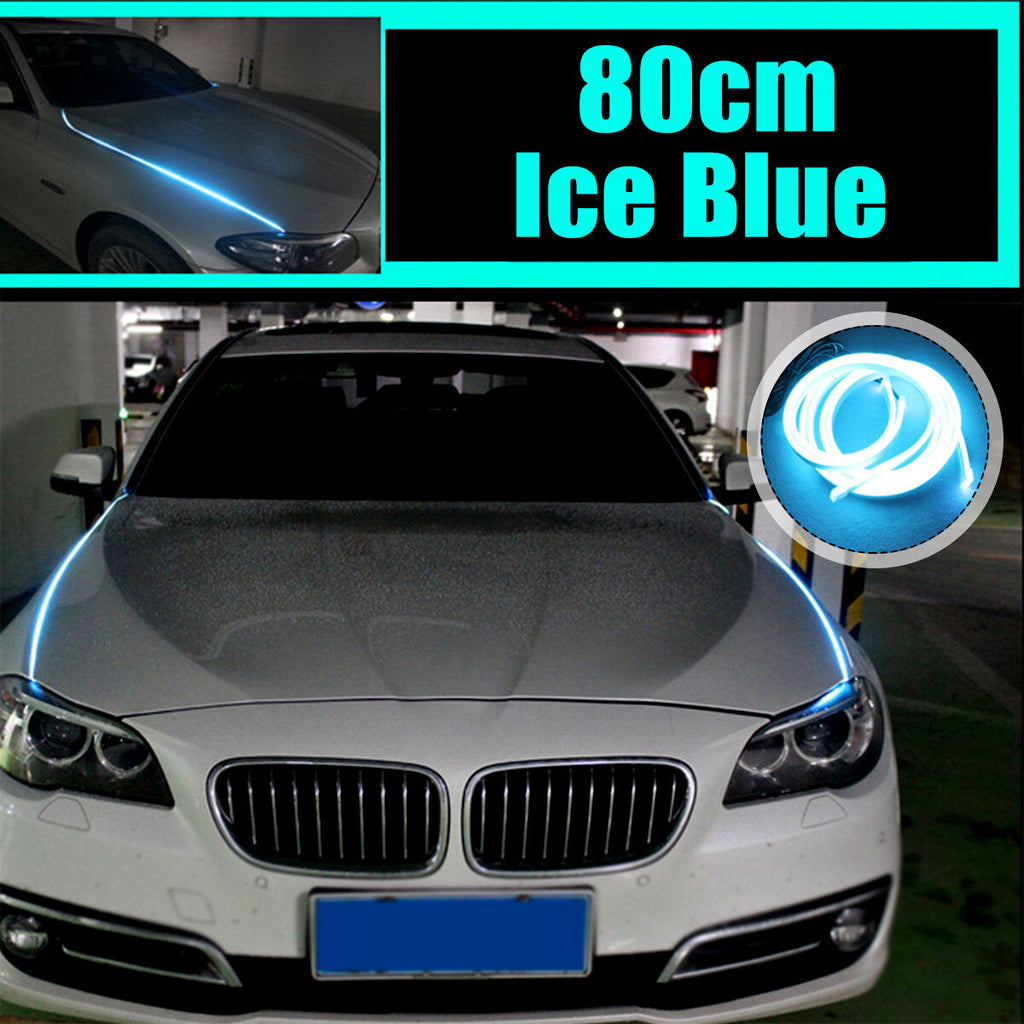 2PCS Hood LED Light Strip Grilles Under Spoiler Scanning LED Knight Rider