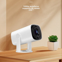 Portable Bluetooth Projector with Android OS, Wi-Fi 6, 350 ANSI Lumens, Auto-Focus, 270� Rotation, Netflix & YouTube, EU Plug