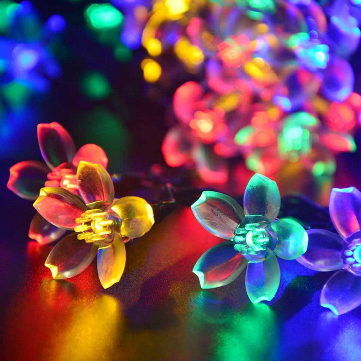 Solar LED String Christmas Blossom Lights Party Lamp 8 Mode