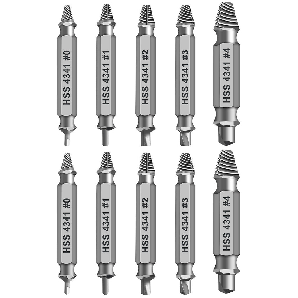 10 PCS Remover Damaged Screw Extractor 2In1 Drill Bit Broken Head Tool