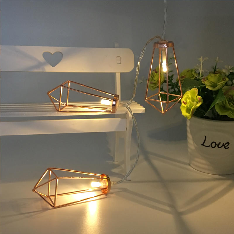 Battery Powered 1.8M/3.3M 10/20LEDs Metal Diamond Fairy String Light for Christmas Holiday Party