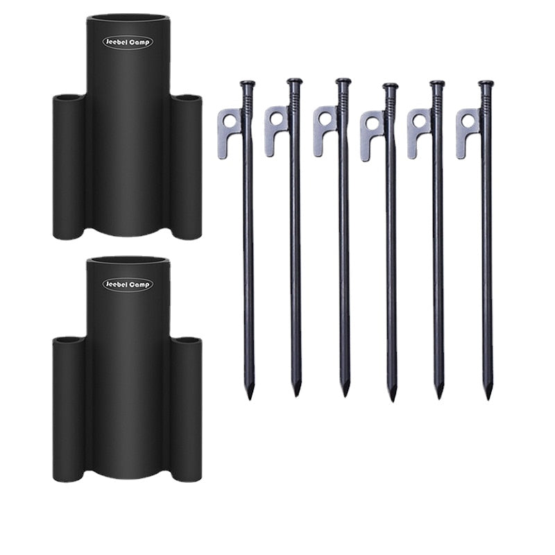 Rod Holders for Fixing Windproof Tent Poles Tarp Pole Nails Fixing Holders Canopy Base Fixtures Pegs
