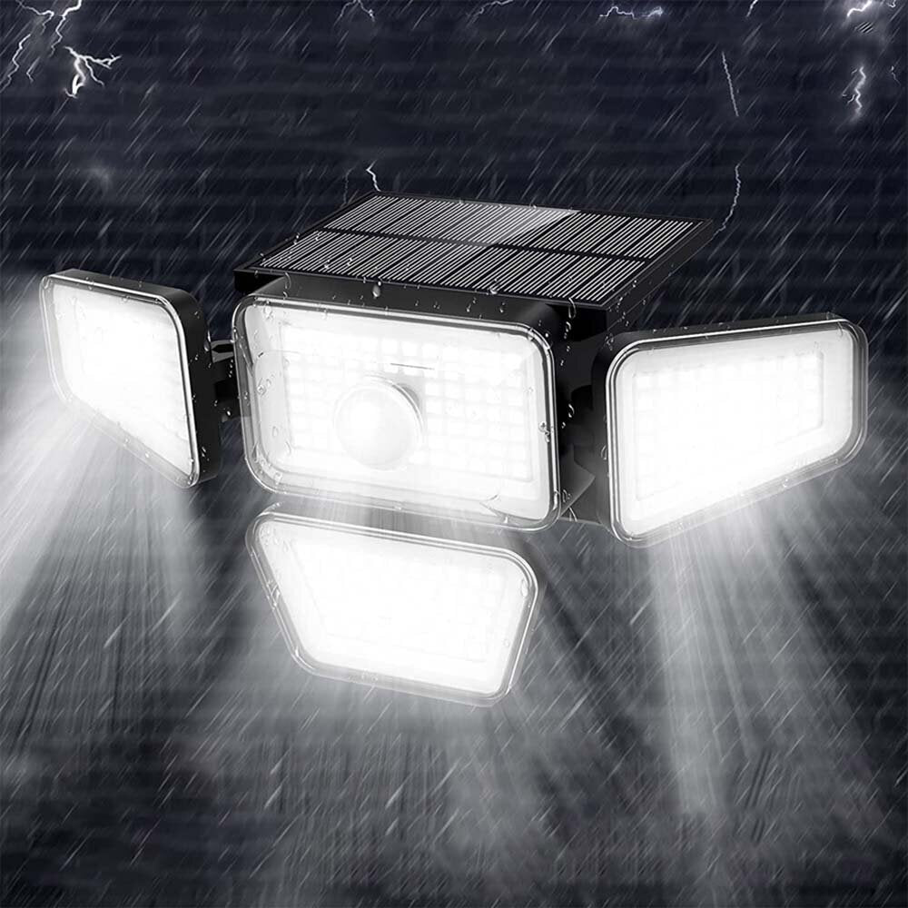 270LED Solar Outdoor Led Security Light Waterproof Motion Sensor Flood Lights With 3 Adjustable Head For Yard Garage