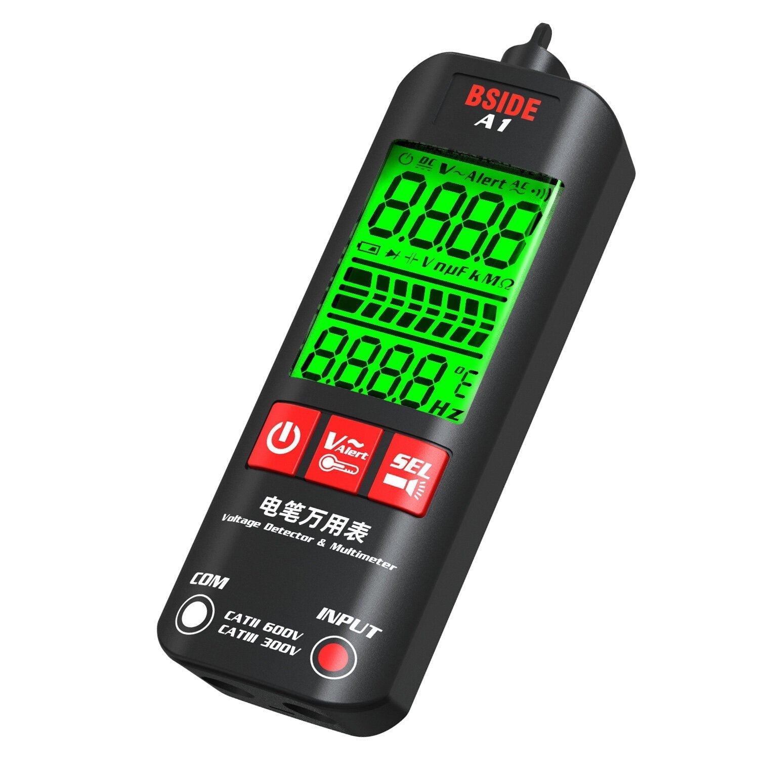 Dual-mode Smart True RMS Multimeter Non-contact AC DC Voltage Tester with Flashlight