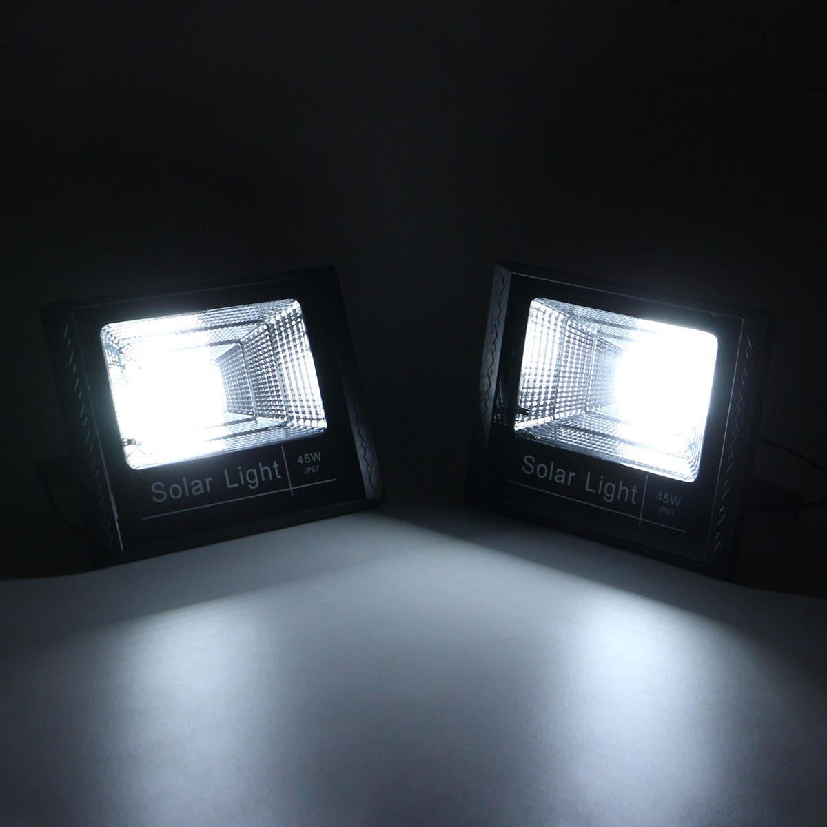 10W 25W 45W 65W Solar Panel with 2 Wall Lights Waterproof Remote Control Flood Light Park Yard Garden Driveway