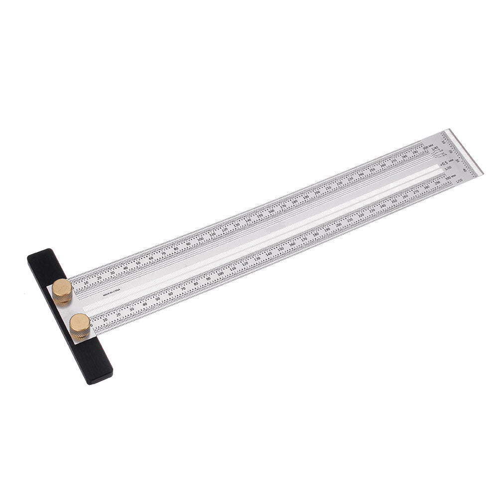 Stainless Steel Precision Marking T Ruler for Woodworking - 200/300/400mm Hole Positioning Measuring Tool