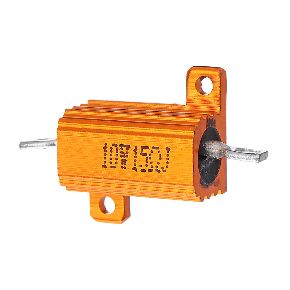 RX24 10W 15R 15RJ Metal Aluminum Case High Power Resistor Golden Metal Shell Case Heatsink Resistance Resistor