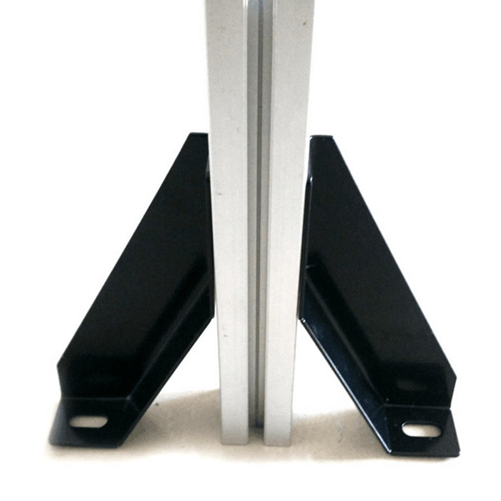 Industrial Aluminum Extrusions Right Angle Inclined Bracket Connector Reinforced Black