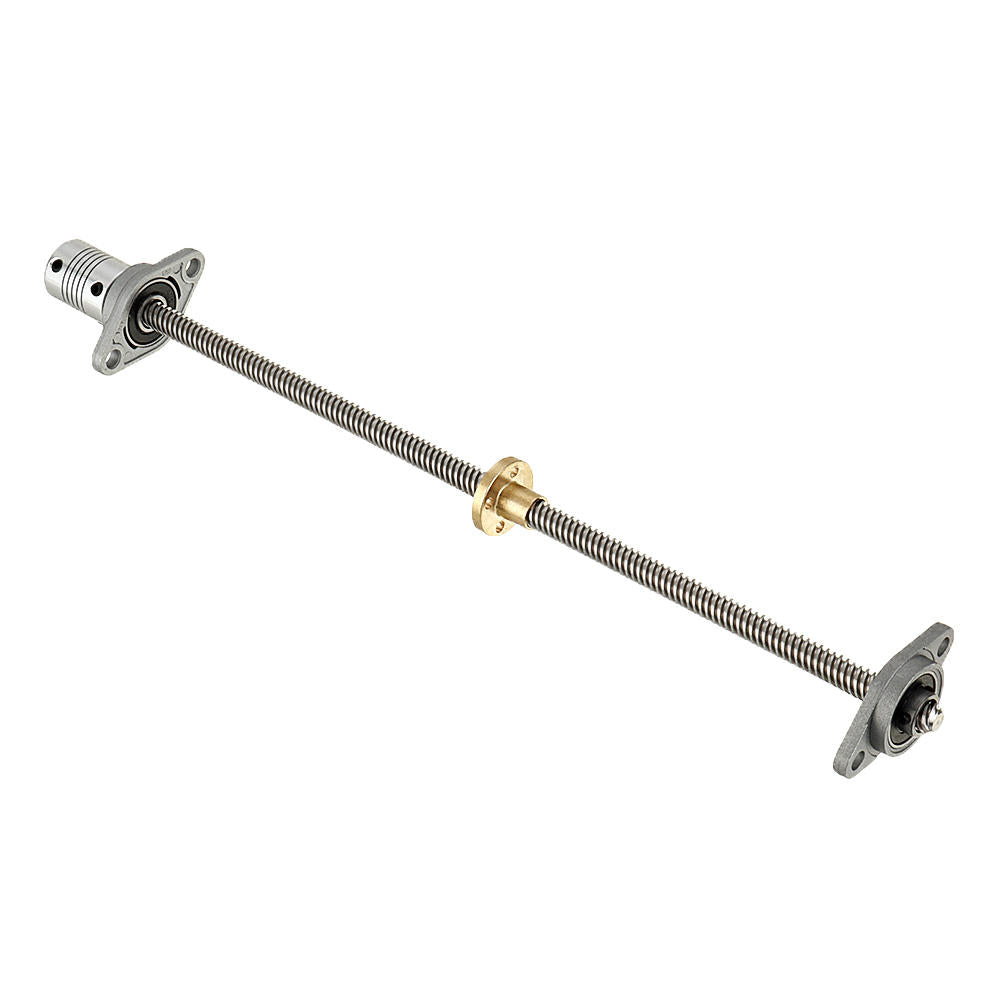 200/300/400mm T8 Lead Screw with Shaft Coupling and KFL Pillow Block Flange Ball Bearing Mounting Support Set