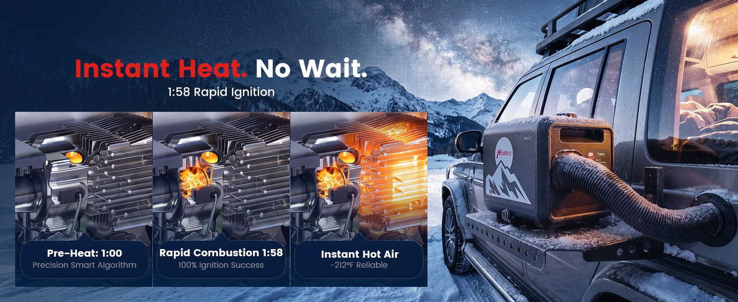 MAX 2 8KW 7.9L All-in-One Diesel Air Heater, App Control, Wireless Temperature Sensor & Adaptive Mode for RV, Camper & Truck